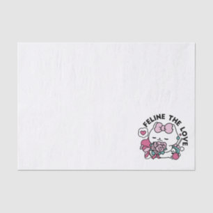 Cute Valentine's Cat Design – Feline the Love Tissue Paper