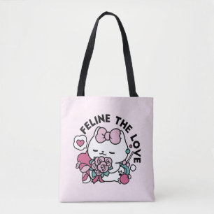 Cute Valentine's Cat Design – Feline the Love Tote Bag