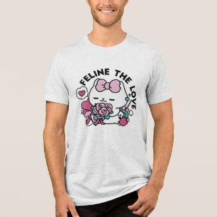 Cute Valentine's Cat Design – Feline the Love Tri-Blend Shirt