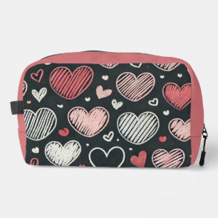 Cute Valentine's chalk hearts Dopp Kit