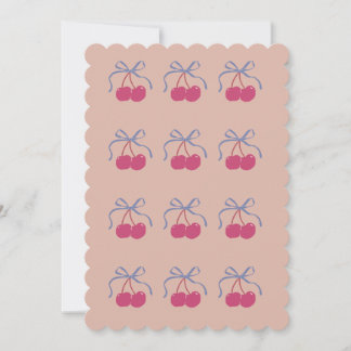 Cute valentines, cherry illustration greeting card