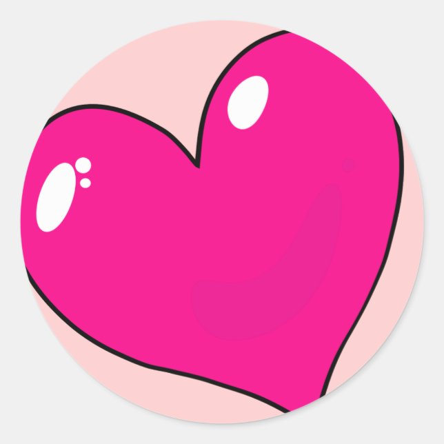 Cute Valentines Classic Round Sticker (Front)