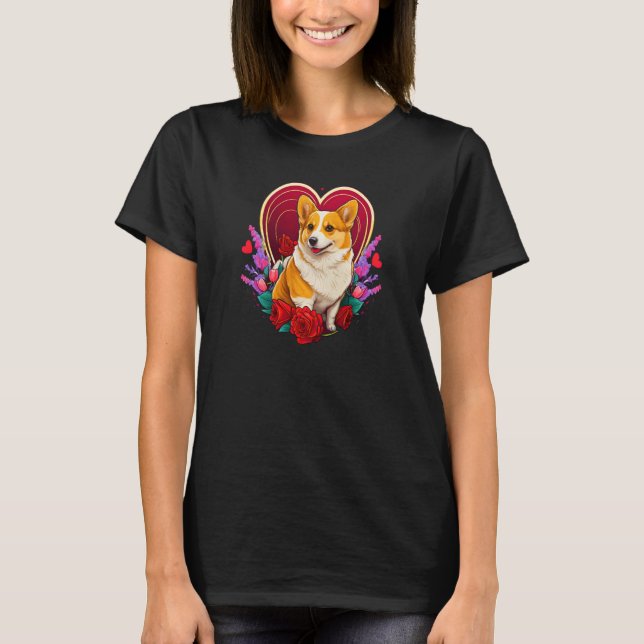 Cute Valentines Corgi Cool Pembroke Welsh Corgi  1 T-Shirt (Front)