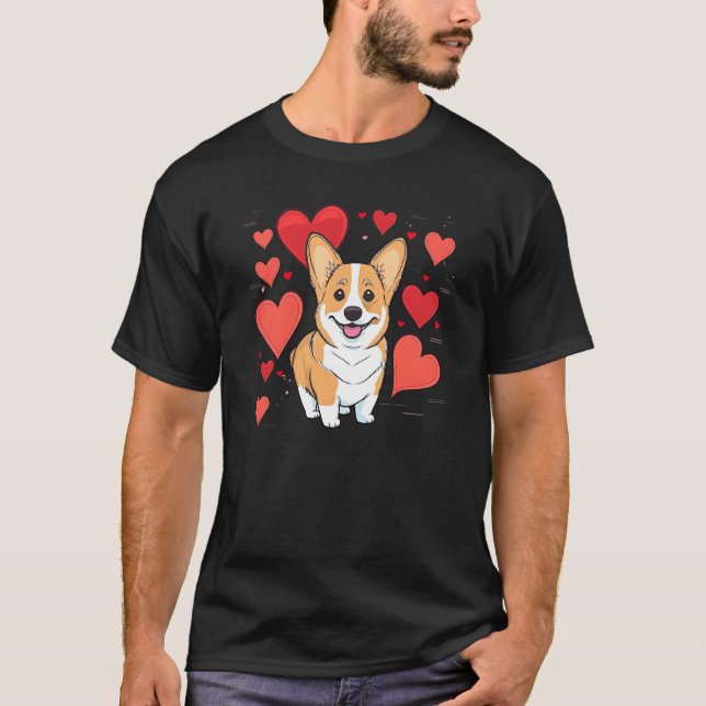 Cute Valentines Corgi Cool Pembroke Welsh Corgi  1 T-Shirt (Front)
