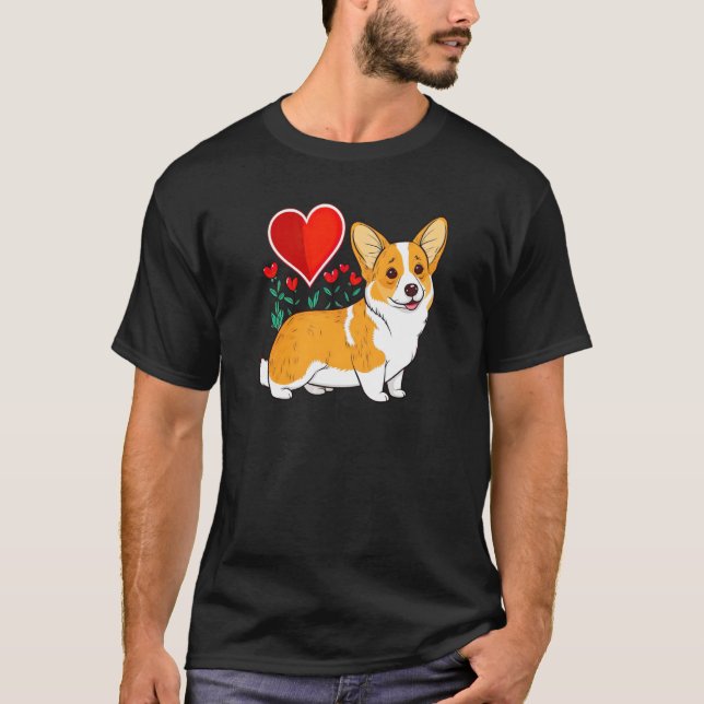 Cute Valentines Corgi Cool Pembroke Welsh Corgi  5 T-Shirt (Front)