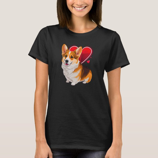 Cute Valentines Corgi Cool Pembroke Welsh Corgi  7 T-Shirt (Front)