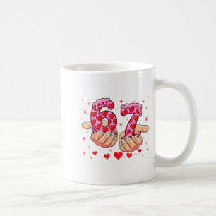 Cute Valentines Day 67 Hearts Funny Six Seven Meme Coffee Mug