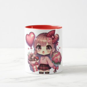Cute Valentine's day anime girl Mug