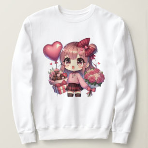 Cute Valentine's day anime girl Sweatshirt