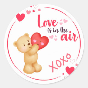 Cute Valentines Day Bear with a Heart Love Sticker