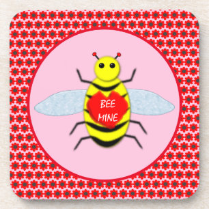 Cute Valentines Day Bee Coaster