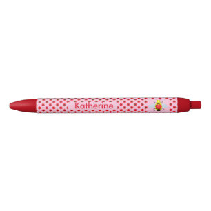 Cute Valentines Day Bee Custom Blue Ink Pen