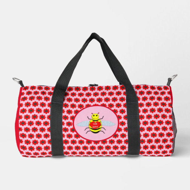 Cute Valentines Day Bee Duffle Bag (Front)