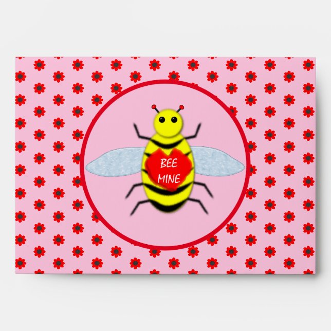 Cute Valentines Day Bee Envelope (Front)
