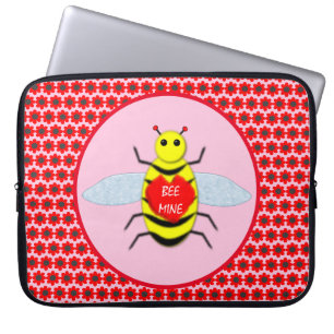 Cute Valentines Day Bee Laptop Sleeve