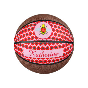 Cute Valentines Day Bee Mini Basketball