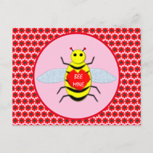 Cute Valentines Day Bee Postcard