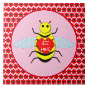 Cute Valentines Day Bee Tile