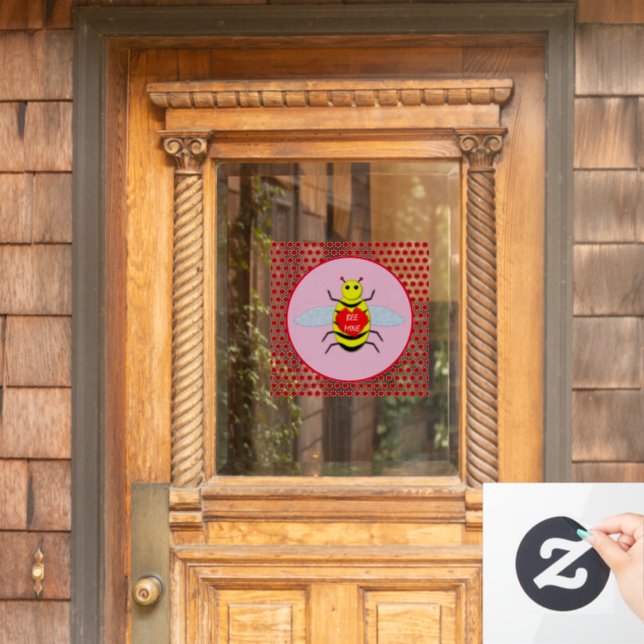 Cute Valentines Day Bee Window Cling (Home Door)