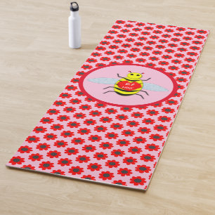 Cute Valentines Day Bee Yoga Mat