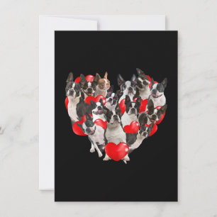 Cute Valentines Day Boston Terrier Dog Heart Puppy Thank You Card