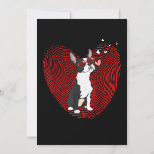 Cute Valentines Day Boston Terrier Graphic Heart Announcement