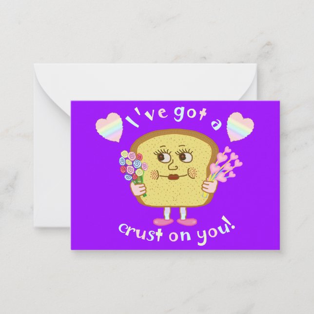 Cute Valentine's Day Bread Pun Kids Classroom Card (Front)
