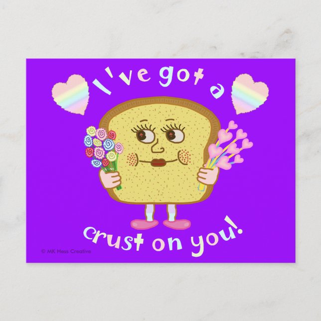 Cute Valentine's Day Bread Pun Kids Classroom Holiday Postcard (Front)