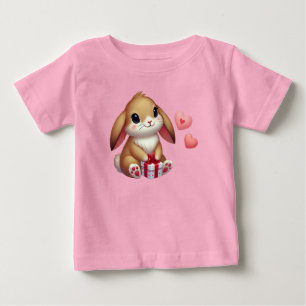 Cute Valentine's Day bunny rabbit  Baby T-Shirt