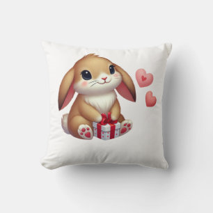 Cute Valentine's Day bunny rabbit Cushion