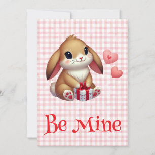 Cute Valentine's Day bunny rabbit Holiday Card