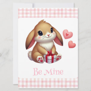 Cute Valentine's Day bunny rabbit Holiday Card