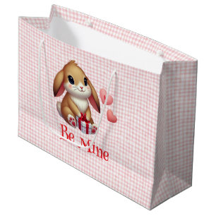 Cute Valentine's Day bunny rabbit  Large Gift Bag