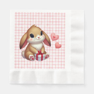 Cute Valentine's Day bunny rabbit Napkin