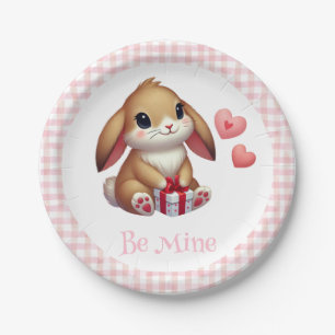 Cute Valentine's Day bunny rabbit Paper Plate