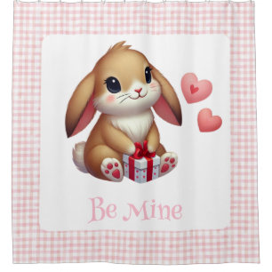 Cute Valentine's Day bunny rabbit Shower Curtain