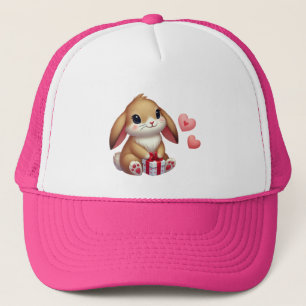 Cute Valentine's Day bunny rabbit Trucker Hat