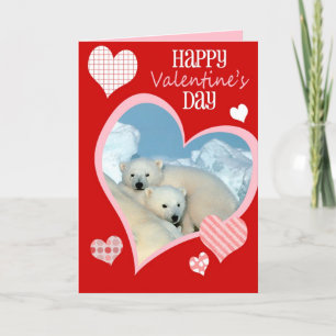 Cute Valentine's Day Card, Polar Bears Holiday Card