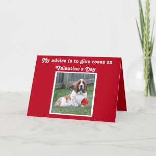 Cute Valentine's Day Card w/Basset Hound and Roses