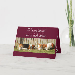 Cute Valentine's Day Card w/Searching Basset Hound