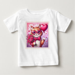 Cute Valentine's day cat/kitten Baby T-Shirt