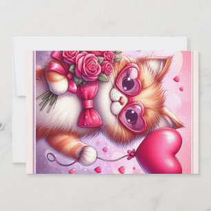 Cute Valentine's day cat/kitten Holiday Card