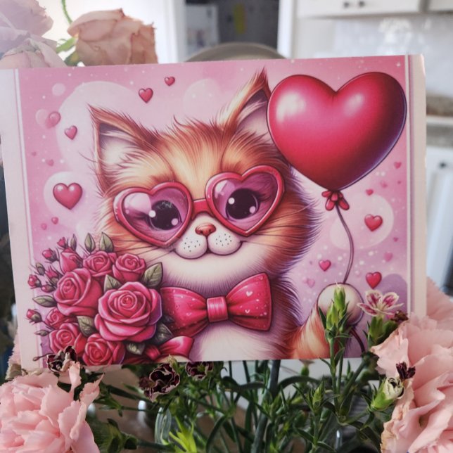Cute Valentine's day cat/kitten Holiday Card (Creator Uploaded)