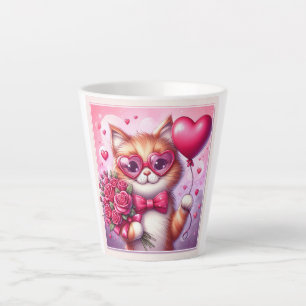 Cute Valentine's day cat/kitten Latte Mug