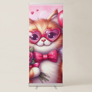 Cute Valentine's day cat/kitten Retractable Banner