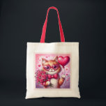 Cute Valentine's day cat/kitten Tote Bag<br><div class="desc">meooooooow</div>