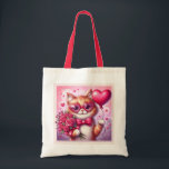 Cute Valentine's day cat/kitten Tote Bag<br><div class="desc">meooooooow</div>