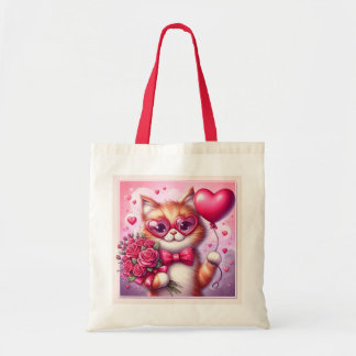 Cute Valentine's day cat/kitten Tote Bag