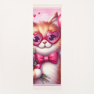 Cute Valentine's day cat/kitten Yoga Mat
