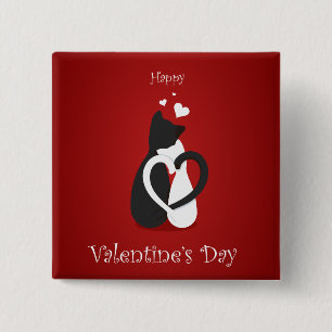 Cute Valentine's Day Cats Love 15 Cm Square Badge